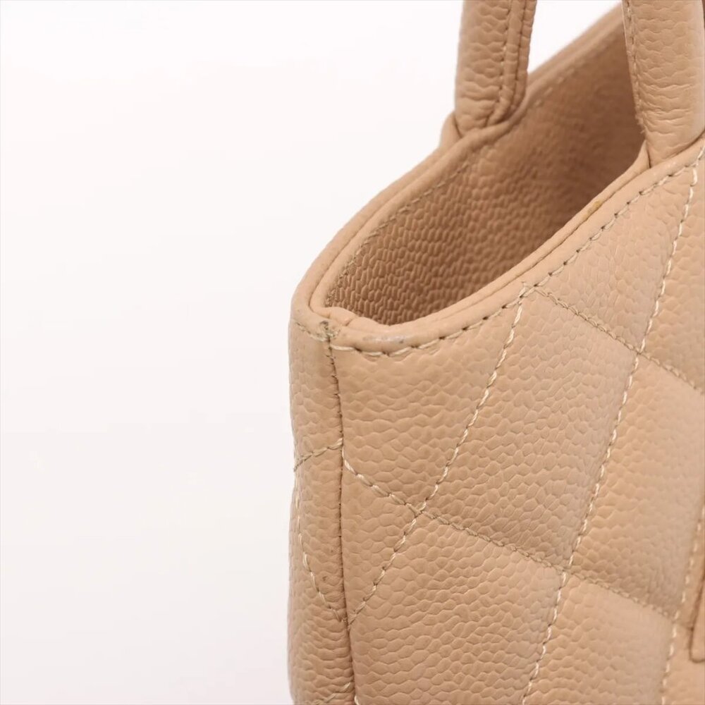 Chanel Re-release Caviar Skin Tote bag Beige Gold Metal Fittings - Picture 13 of 14
